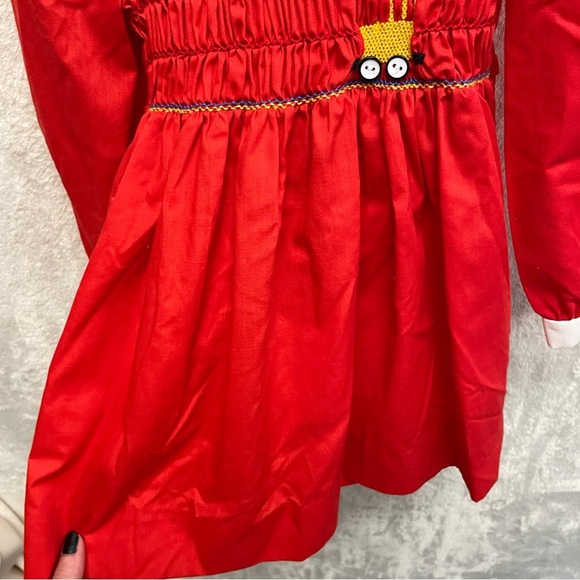 Polly Flinders girls smocked school dress red toddler size 5 - Picture 3 of 8